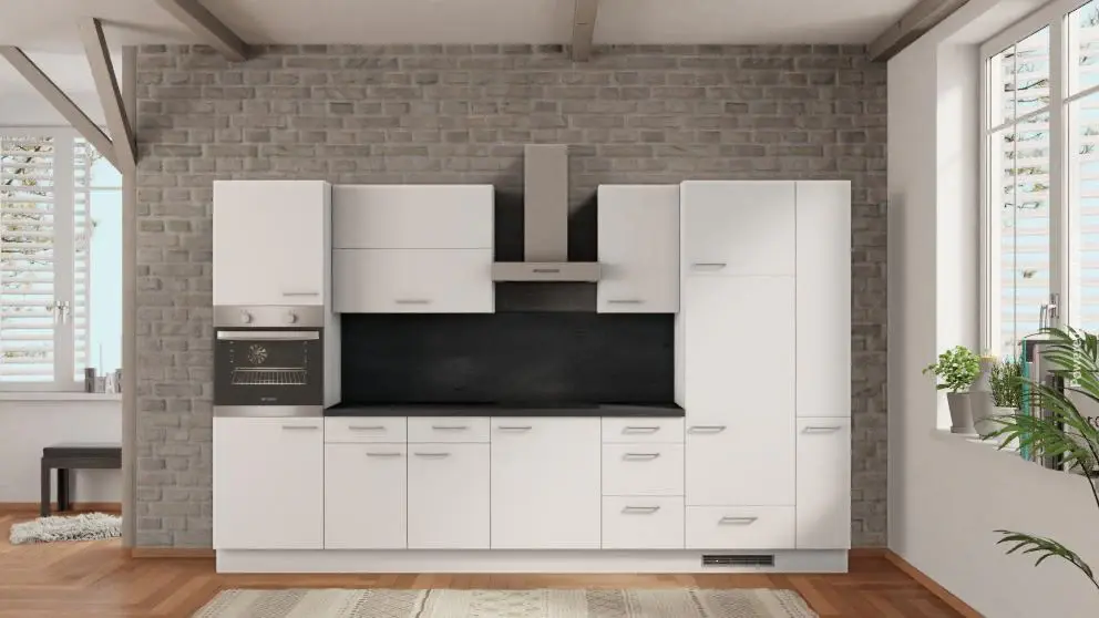 nobilia kitchen unit Heilbronn 345 cm chalk buy concrete slate gray compact kitchen