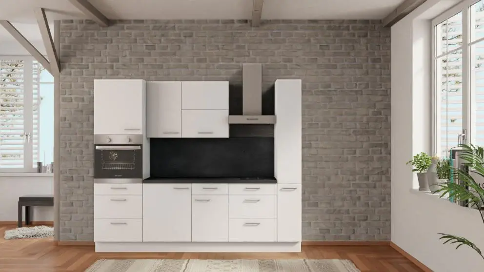 nobilia kitchen unit Ingolstadt 225 cm alpine white matte online buy concrete slate graphite __