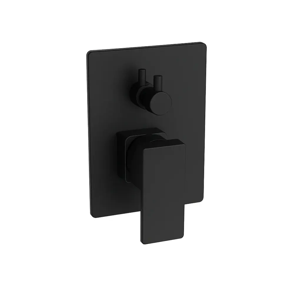 Profili Wall Mounted Shower Mixer & Diverter - Matt Onyx