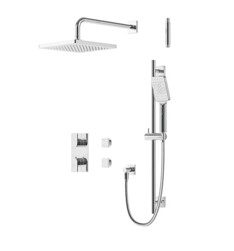 Quick-Dry Microfiber 2-way shared thermostatic shower trim kit square head
