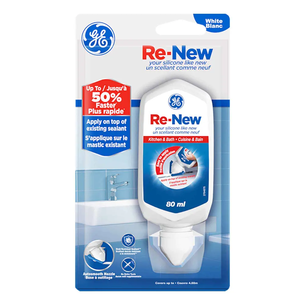Quick-Dry Scellant RE-NEW pour cuisine et salle de bain, 80 ml (blanc)