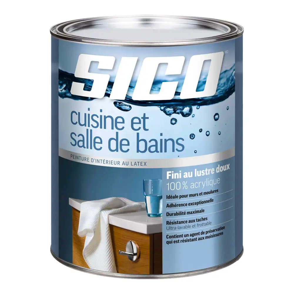 Smooth finish Kitchen and Bath Paint, Medium Base 946 ml
