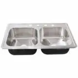 STAINLESS STEEL TWOFOLD BASIN SINK 15-1/8" WIDE 7" DEEP
