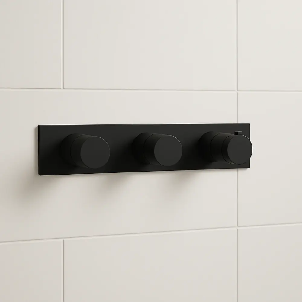 Tech Landscape 3 Outlet Thermostatic Shower Valve - Matt Midnight