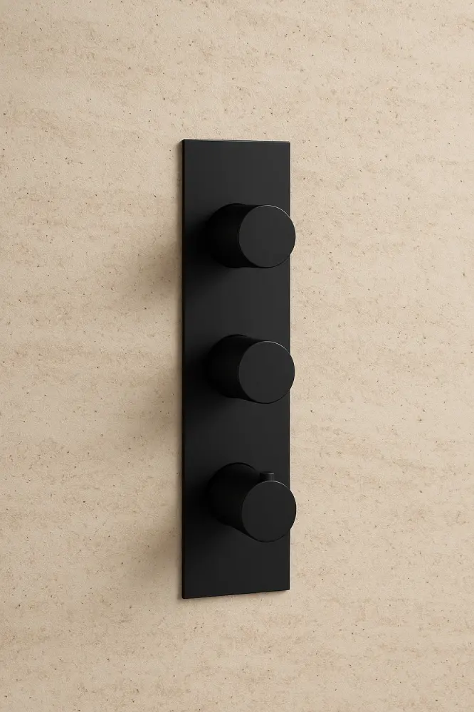 Tech Portrait 3 Outlet Thermostatic Shower Valve - Matt Charcoal