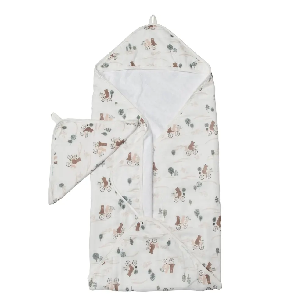 Hooded Towel Adjust - Bears on Bike