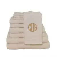 Premium Egyptian Cotton EMBROIDERED BATH TOWEL 8PC IVORY ADJUST