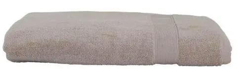 EMBROIDERED HIGH-END COTTON BATH SHEET TAUPE