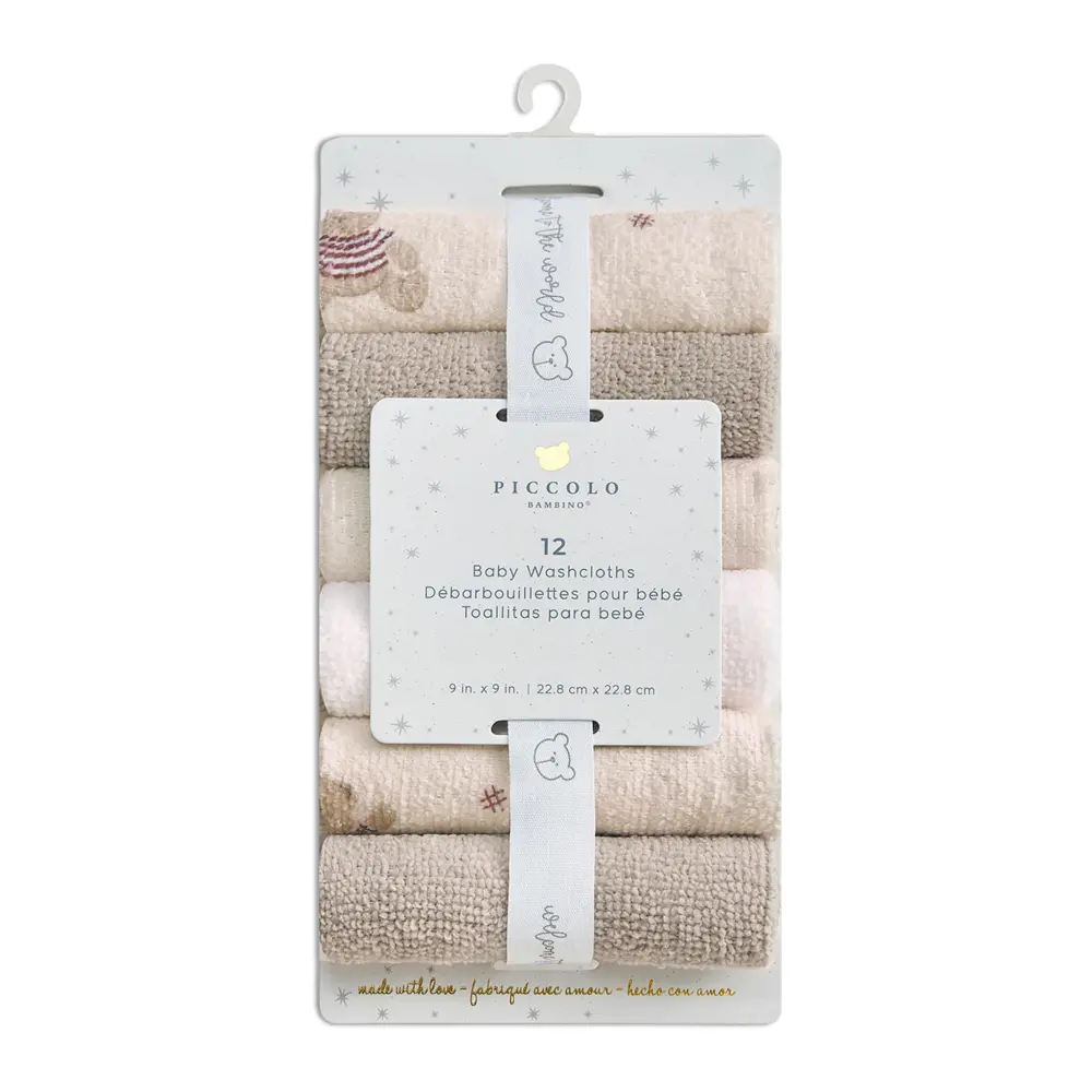 Washcloths (12)-teddy Rose