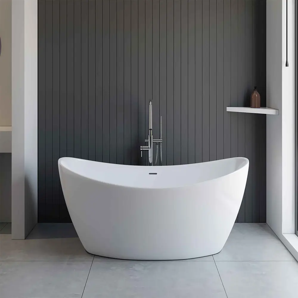 Corbin Acrylic Freestanding Bathtub, 59" x 29.5" x 25.25"