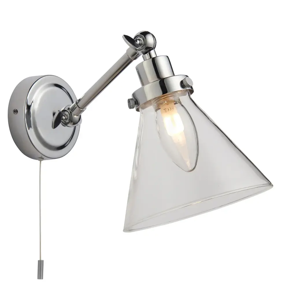 Faraday Bathroom Wall Light - Shiny metal