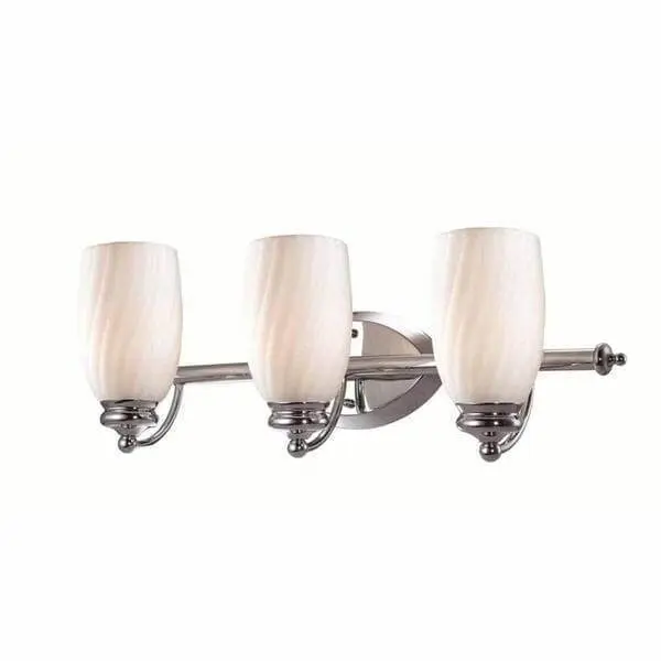 Hampton Bay 3 Light Chrome Bath Bar Buoyant Frosted White Glass Damaged Box