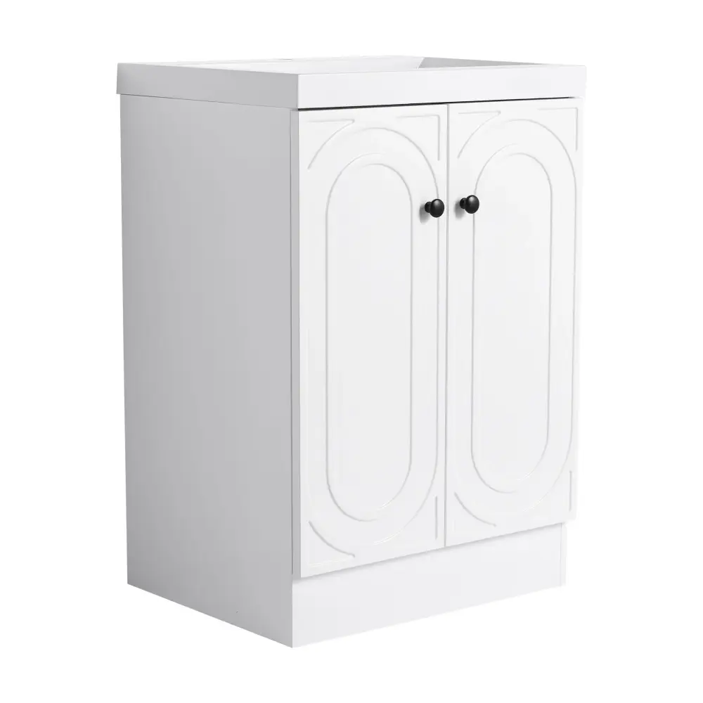 Hotel-Grade Luxury Contemporary Freestanding Bathroom Vanity Resin Sink & Soft-Close Cabinet Doors