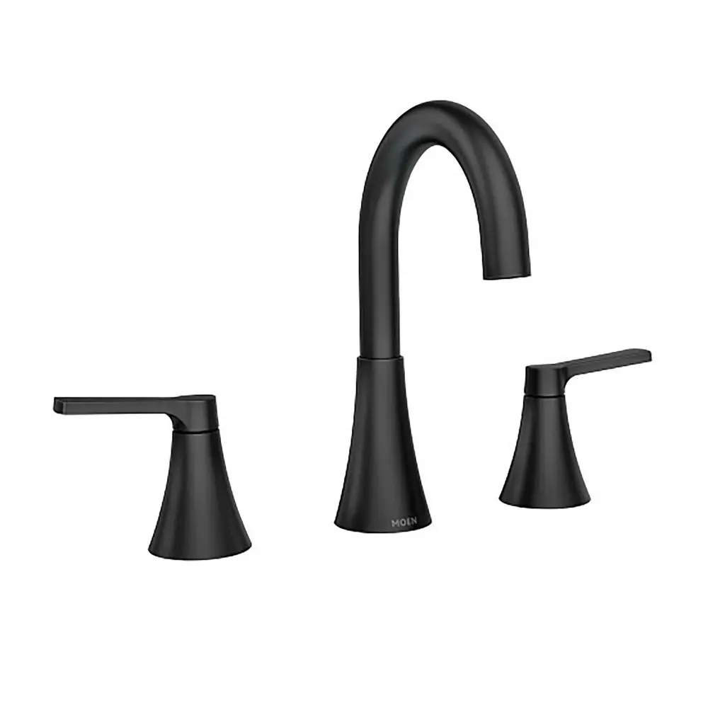 Mikah 2-Handle Bathroom Faucet High Arc, Matte Black (8" to 16")