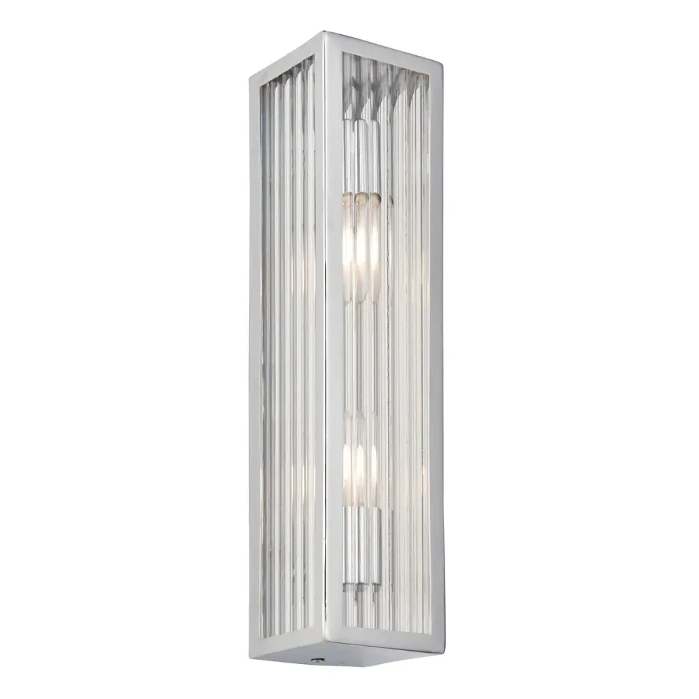 Newham Bathroom Clear Wall Light - Chromium | Rustproof & Easy Clean