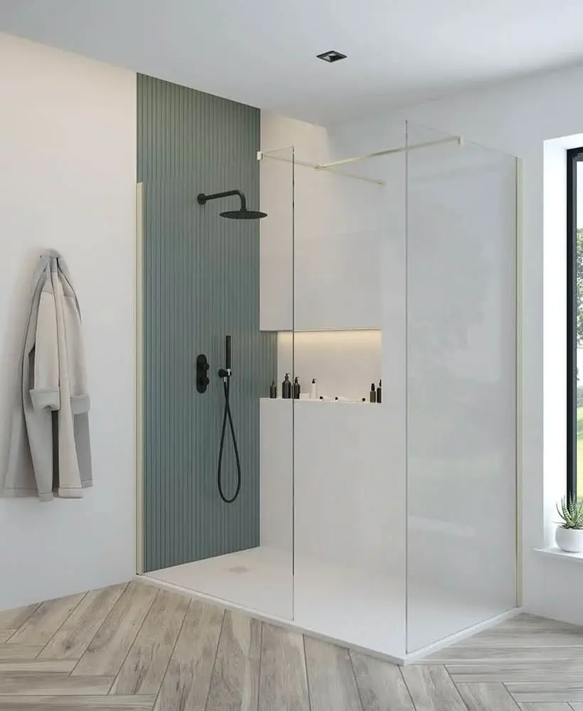 Sonas Aspect 140CM Matte Nickle Wetroom Panel | AWRP1400BN