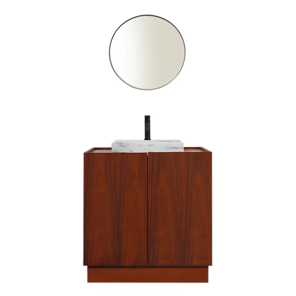 Bathroom furniture - Lavabo Pearl Marble - George II - Walnut - (84 cm) - FELIX