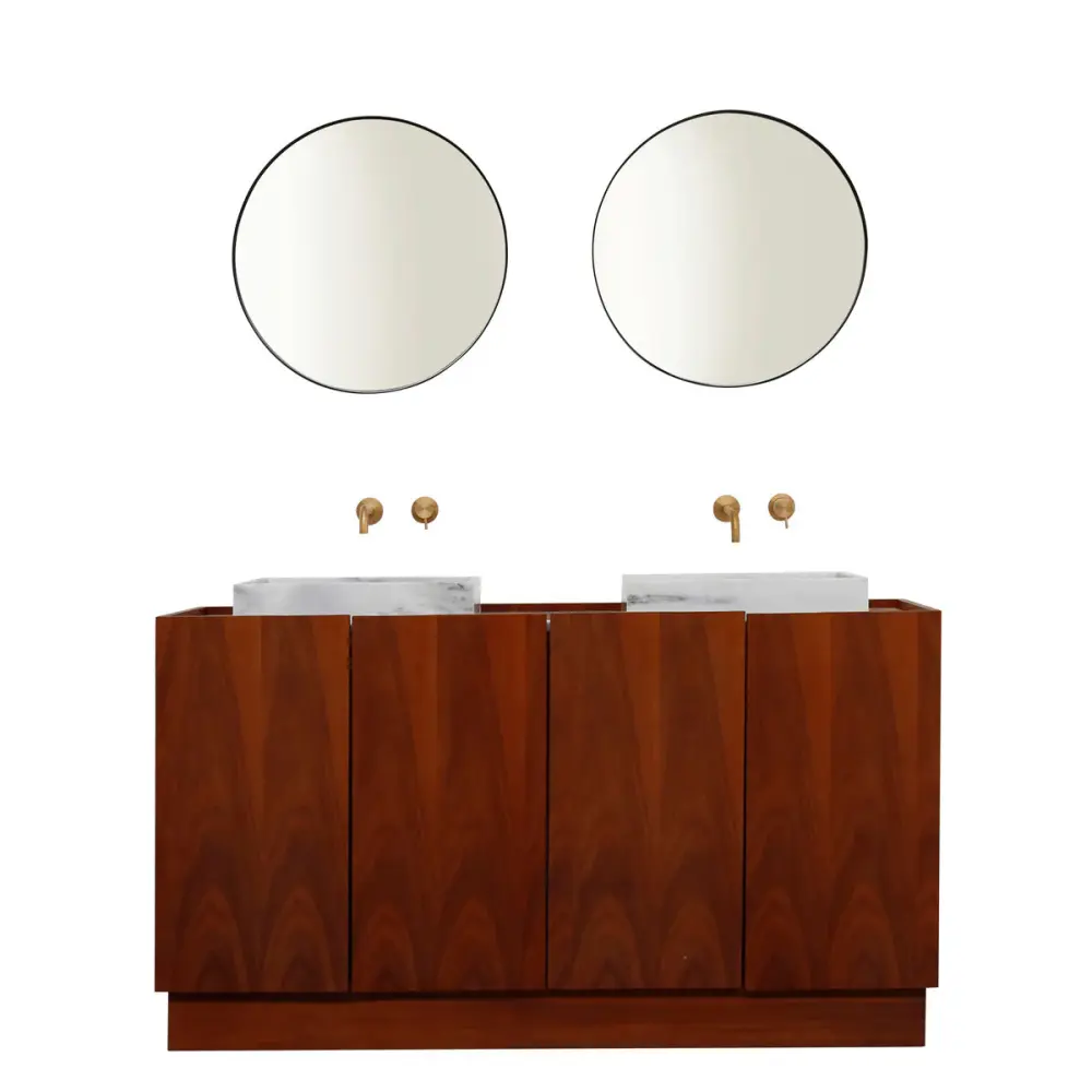 Bathroom furniture - Lavabo Snow Marble - George I - Walnut - (154cm) - FELIX