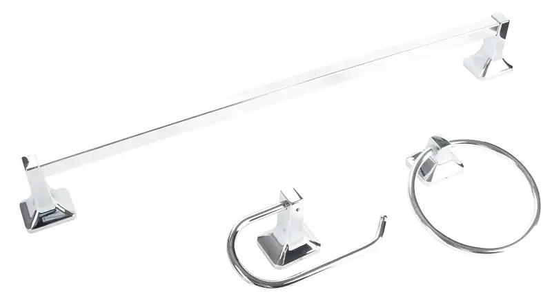 Boston Harbor 3603C Manhattan Bath Hardware Adjust, Aluminum/Steel/Zinc, Chrome, 3-Piece, : Bathroom | Rustproof & Easy Clean
