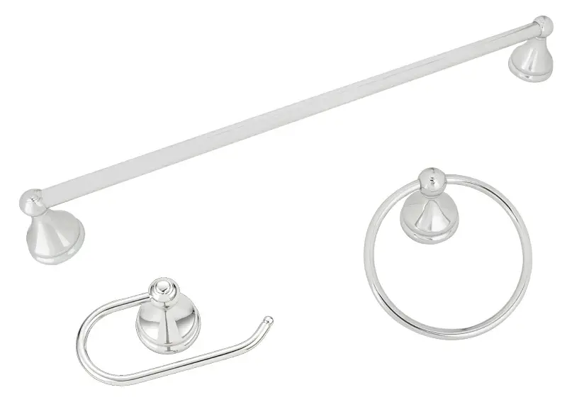 Hotel-Grade Luxury Boston Harbor 5003C Venetian Bath Hardware Adjust, Steel/Stainless Steel/Zinc, Chrome, 3-Piece, : Bathroom