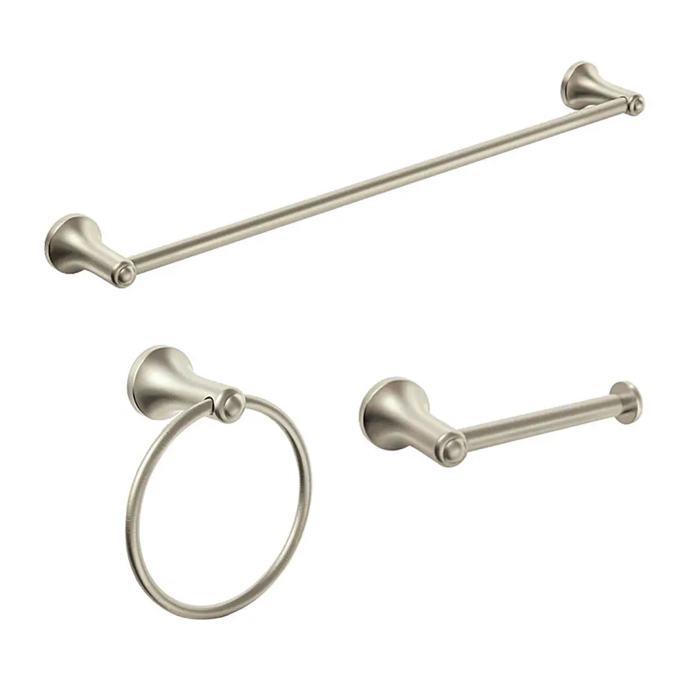 Hotel-Grade Luxury Laia Bathroom Accessory Set, Satin-brushed Nickel (3 Pieces)