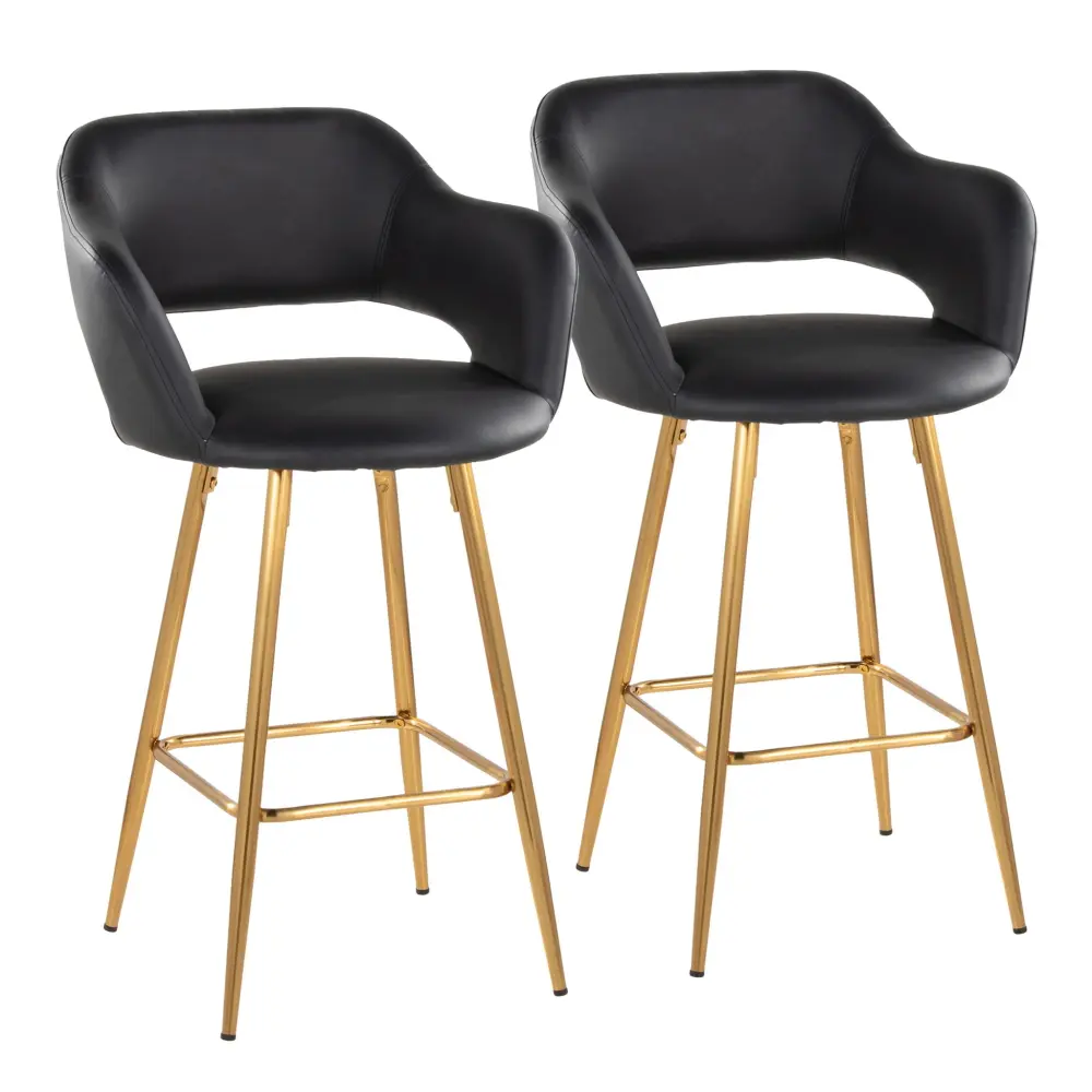 Margarite - Contemporary Fixed Height Counter Stool Footrest adjust 2) Square