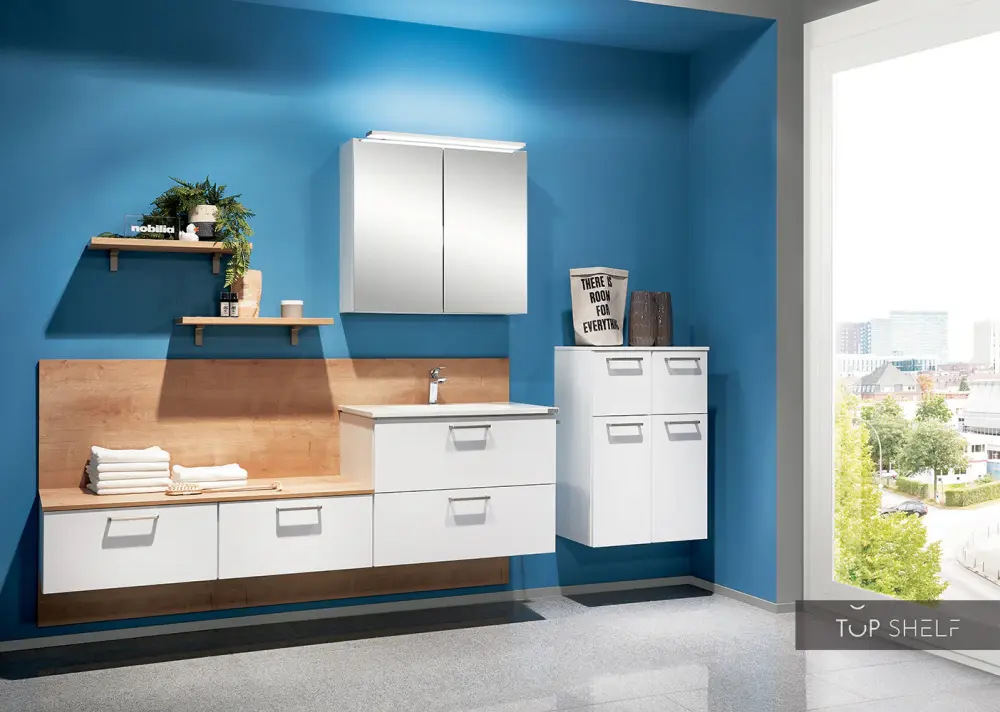 Premium Water-Resistant nobilia bathroom furniture place "Bad Aachen" configurable bathroom cabinets / without mirror cabi...