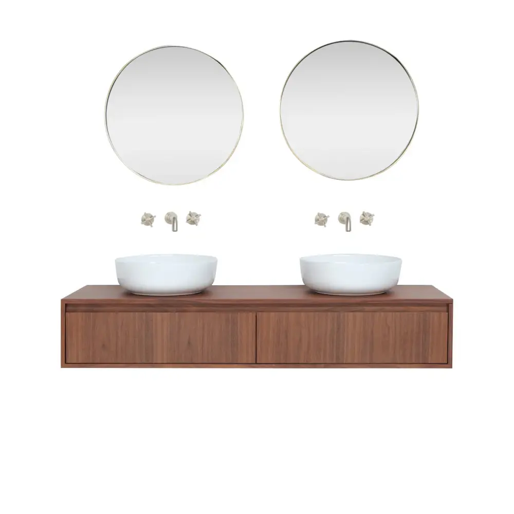 Quick-Dry Antimicrobial Bathroom furniture Ann Kort - Walnut - Alexis II - 150 cm