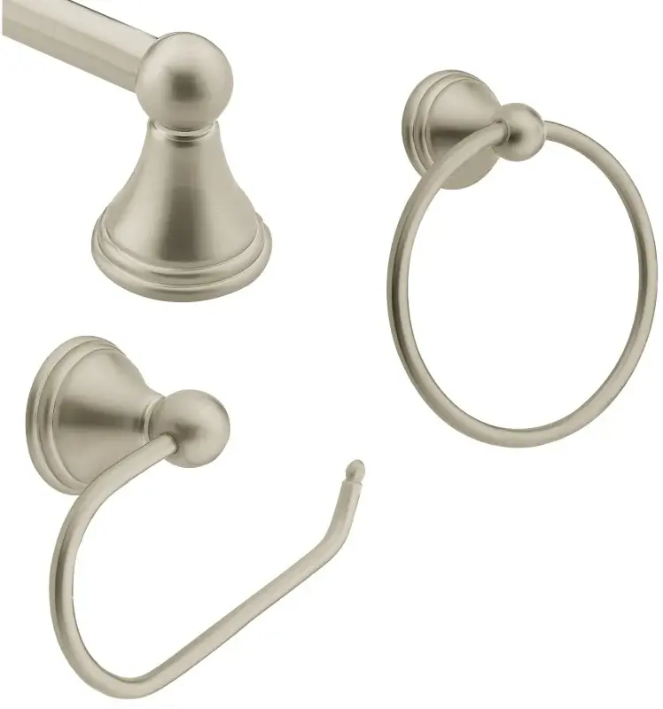 Quick-Dry Antimicrobial Moen Preston Series DN8433BN Bath Hardware Set, Steel, Brushed Nickel