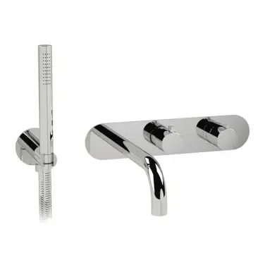 Quick-Dry Antimicrobial 3/4" Thermostatic Wall Mounted Bath Faucet Hand Shower - DECORATIVE PLACE