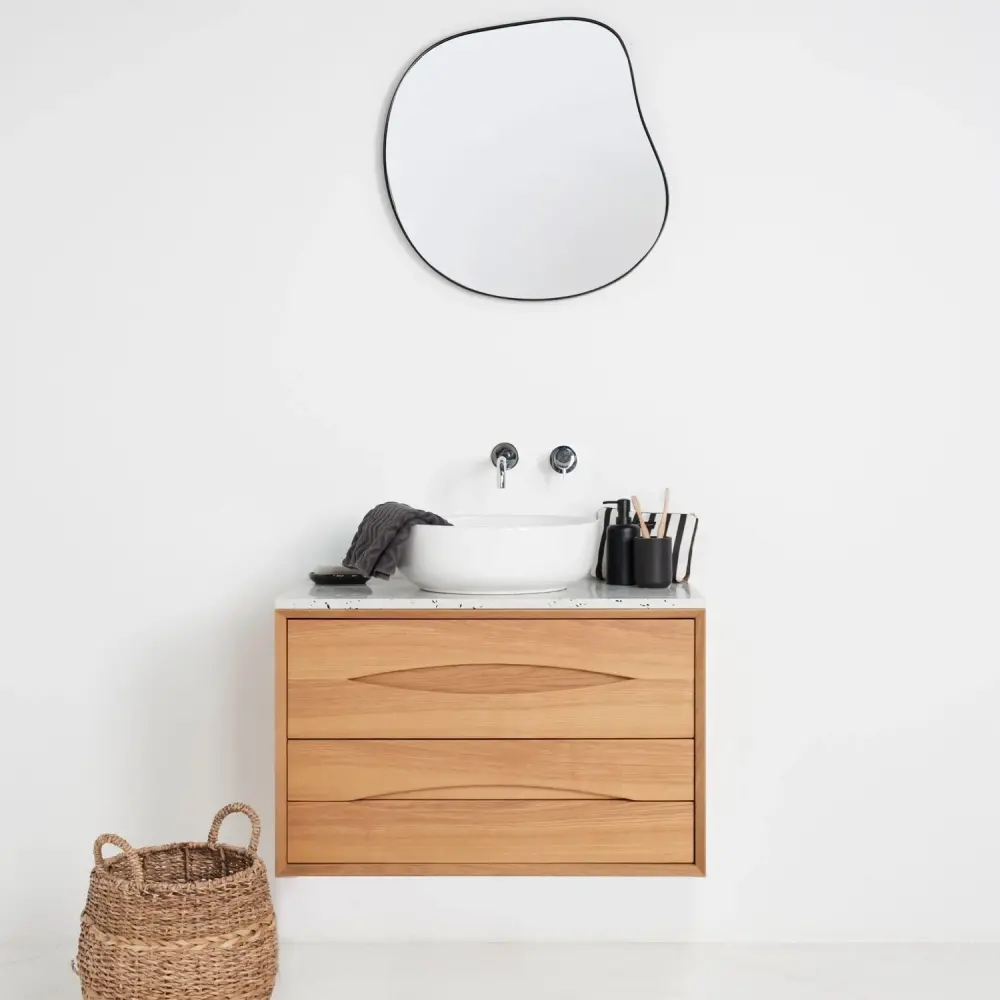 Scandinavian bathroom furniture place Bill Oak - Alexis II - Terrazzo look - 80 cm