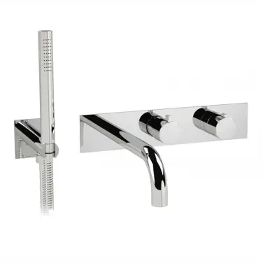 3/4" Thermostatic Wall Mounted Bath Faucet Hand Shower - DECORATIVE ADJUST Non-Slip Base | 5-Year Warranty
