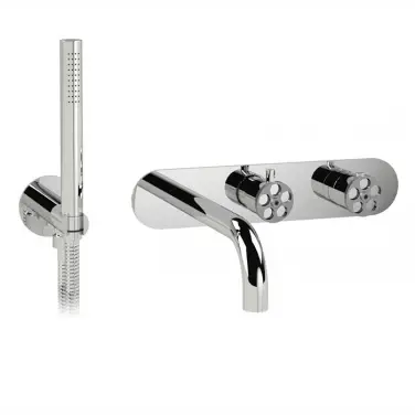 3/4" Thermostatic Wall Mounted Bath Faucet Hand Shower - DECORATIVE PLACE | Rustproof & Easy Clean