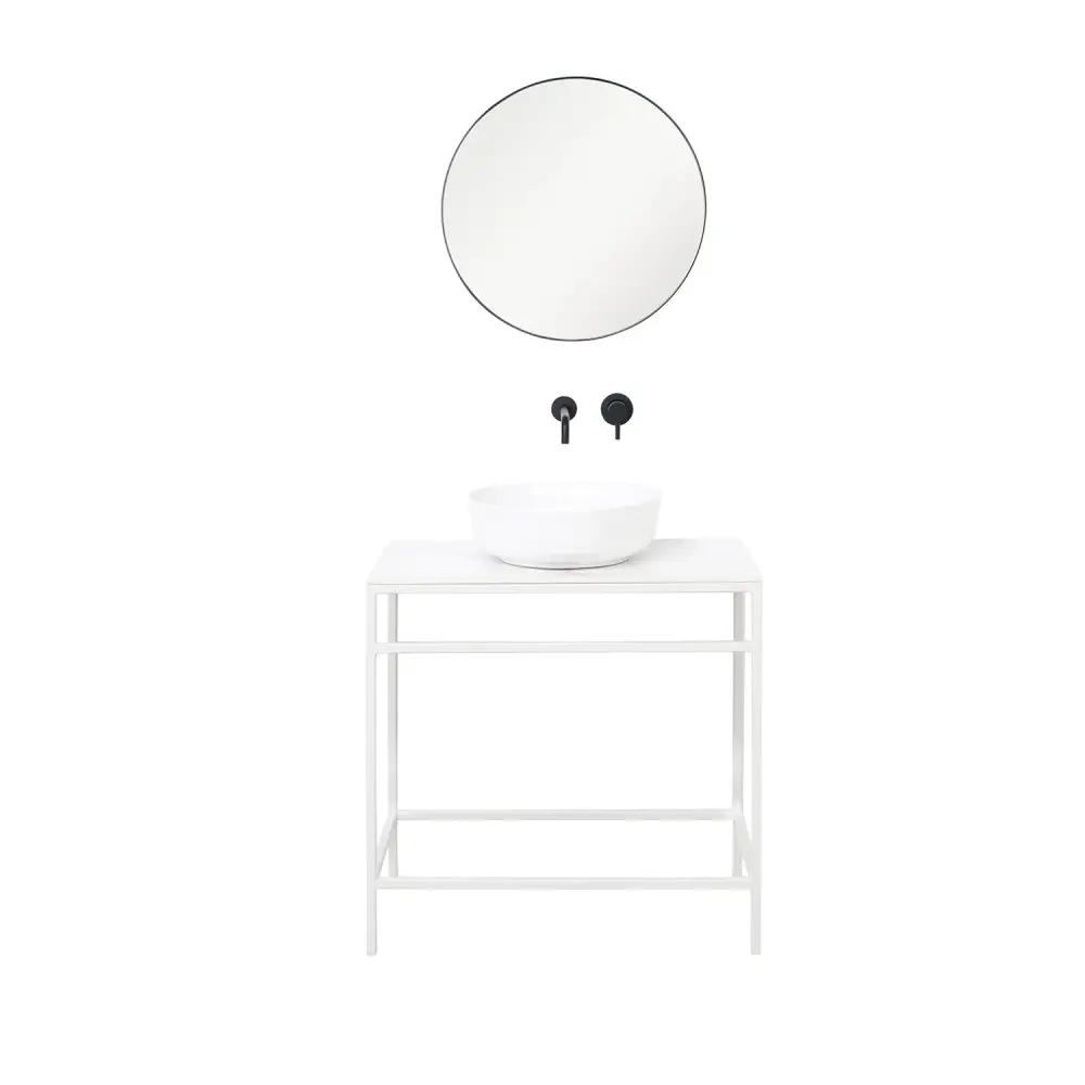 Washbasin furniture Industrial - Jules - White earthenware Alexis 2 - (80 cm)