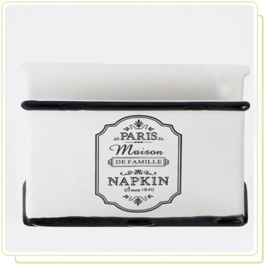 Premium Water-Resistant Earthenware Napkin Holder Stand Dispenser Decorative Table Kitchen Dining Room
