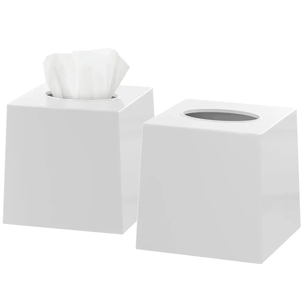 Tissue Box Cover Square - Facial Cube Tissue Box Holder Case Dispenser Bathroom Vanity Countertop, Bedroom Dresser, Office...