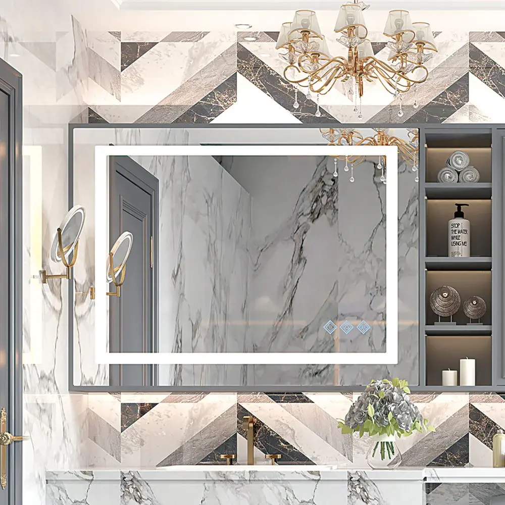 3000-6000K LED Bathroom Mirror Lights, Anti-Fog Dimmable Lighted Wall Mounted Vanity Mirror Master Bath Present-day Makeup...