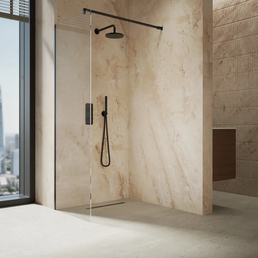 Roman Haven Choose Wet Room Panel Stabilising Bar - Matt Black - 700mm