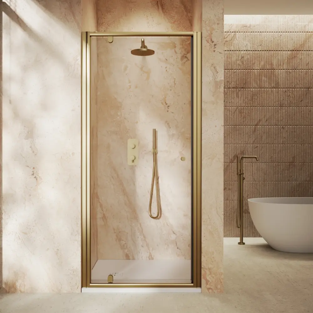 Roman Haven6 Pivot Shower Door - 900mm - Soft-touch Brass