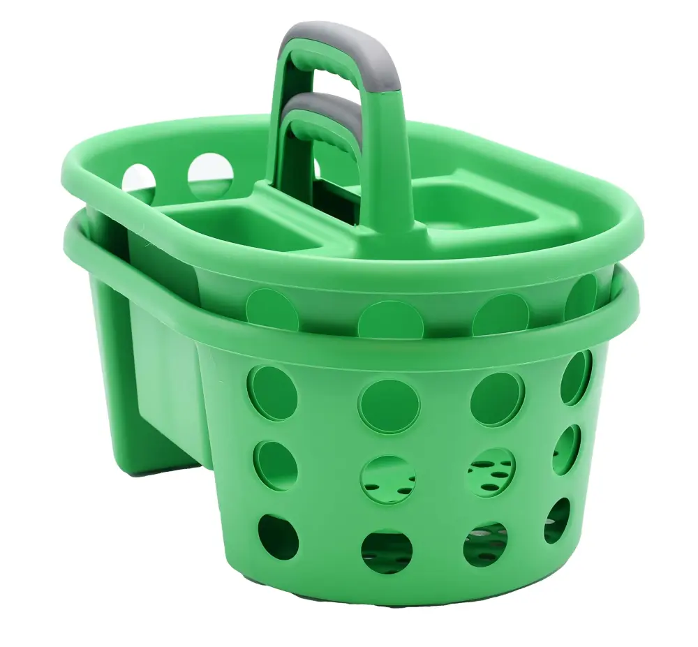 Shower Caddy Handle 2-Pack Polymer Bathroom Storage Organizer, Green Made USA