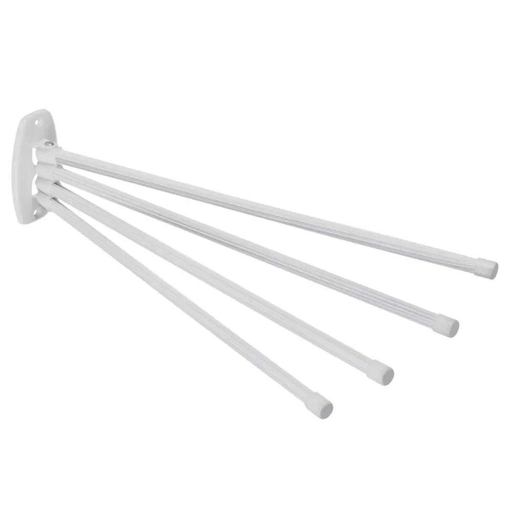 Fits-all Bathroom Kitchen Towel Rail Rack 4 Arm White