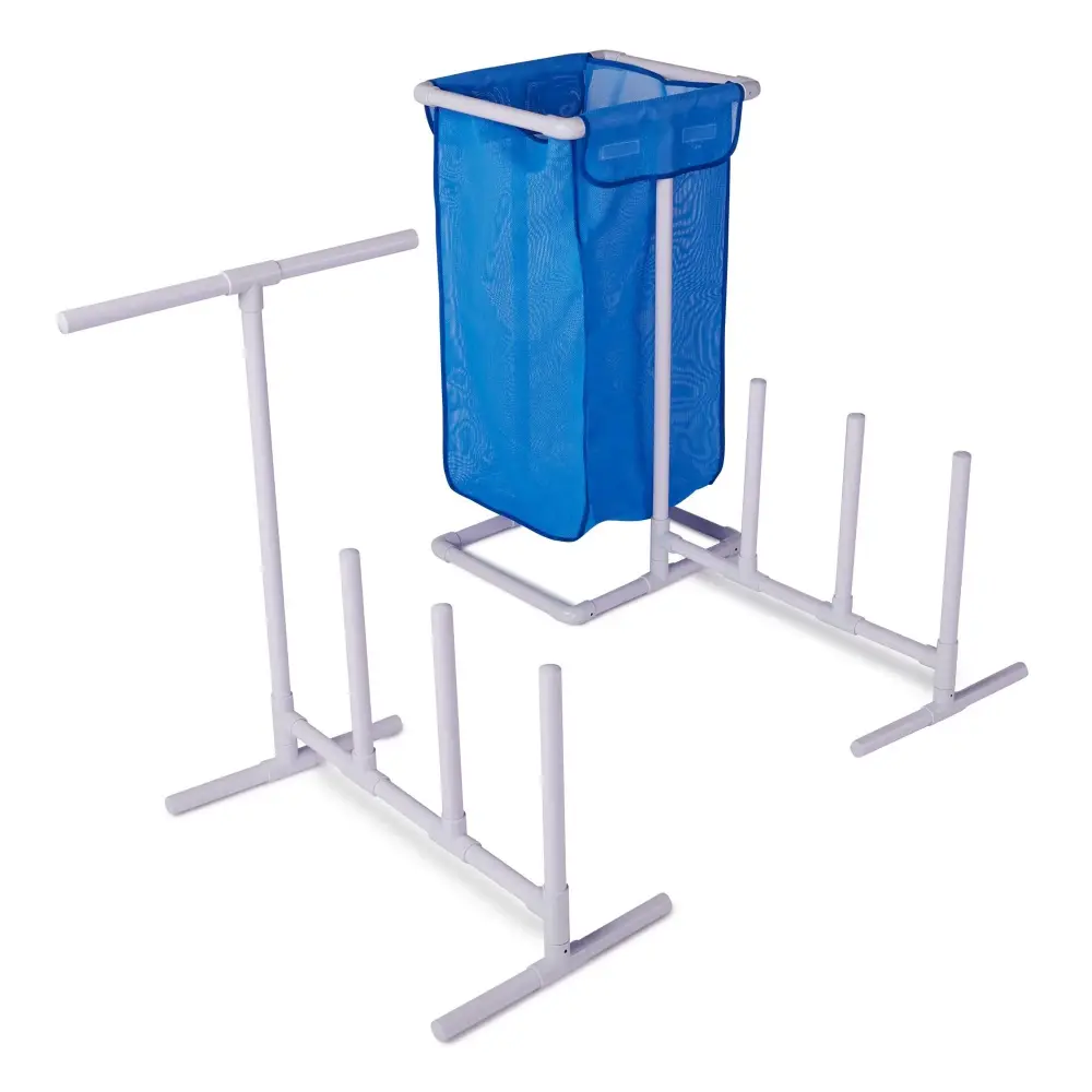 Quick-Dry Antimicrobial HYDROTOOLS SWIMLINE 89032 Free Standing Poolside Tunable Towel Rack Water Weighted Base Three Arms...