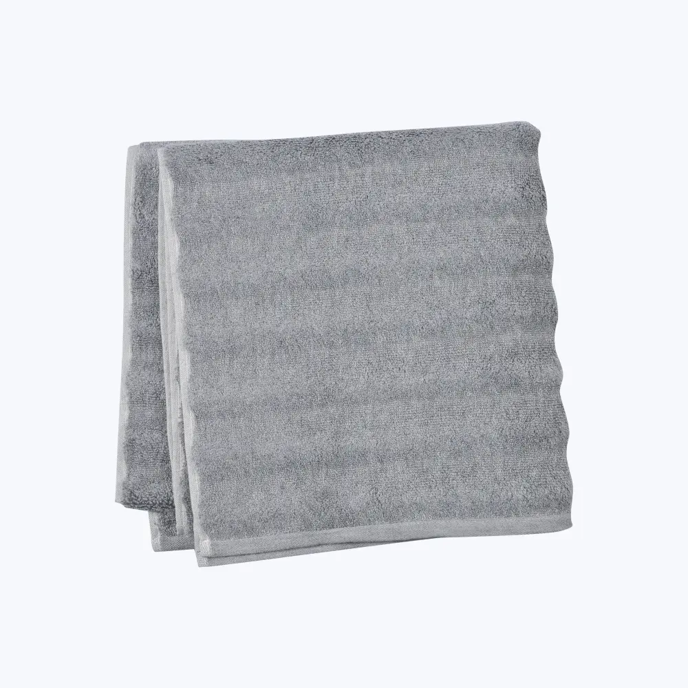 Ash Ribbed Bath Towel | Ultra Soft & Plush