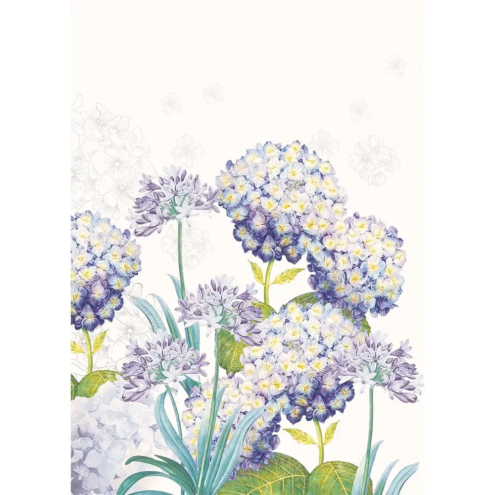 Luxury Hotel Quality Jardin D’Hortensias Bleu Kitchen Towel 20“x28”