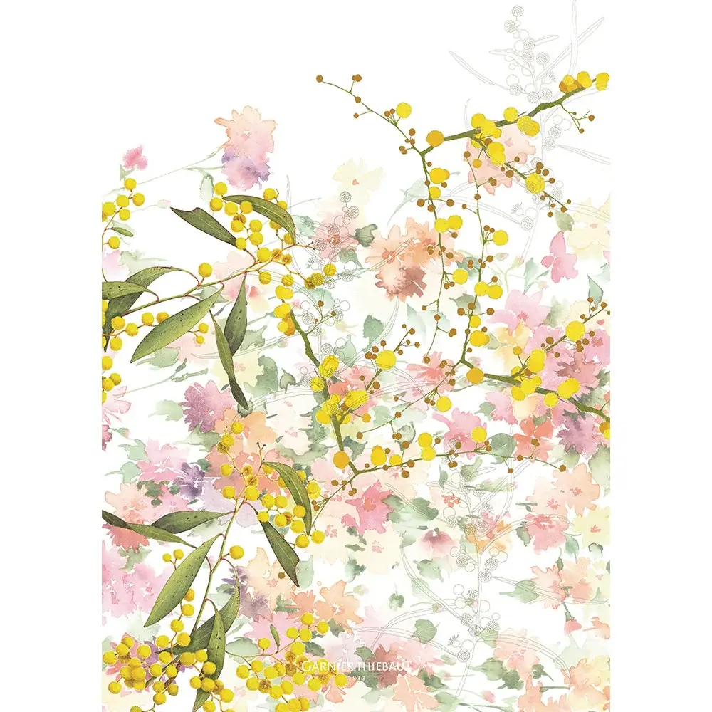 Mimosas Floraison Kitchen Towel - Cotton-Linen Blend - Extra Absorbent