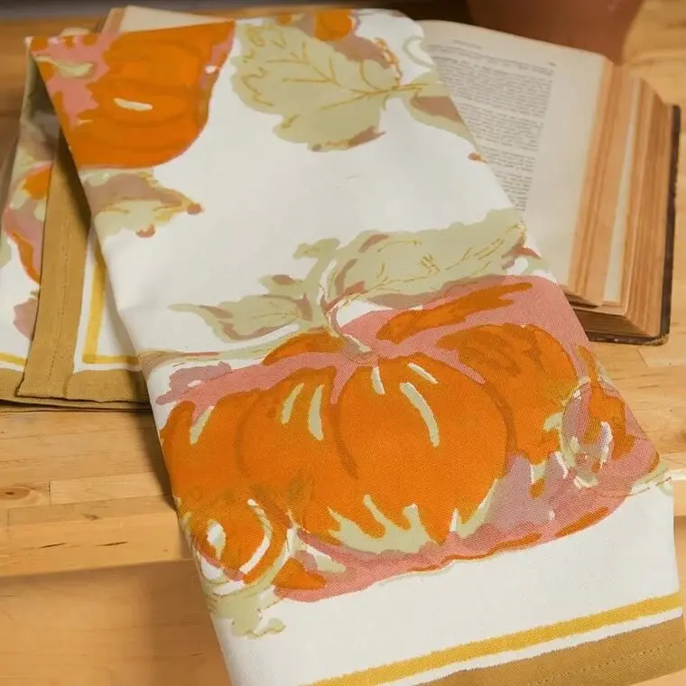 Premium Egyptian Cotton Pumpkin Orange/Mustard Tea Towels