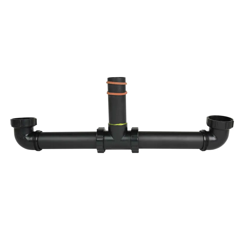 ABS-DWV Double Sink Drain Pipe «Nut and Washer», 1-1/2"