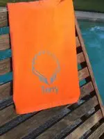 MONOGRAM BEACH TOWEL SHELL & NAME - Extra Absorbent