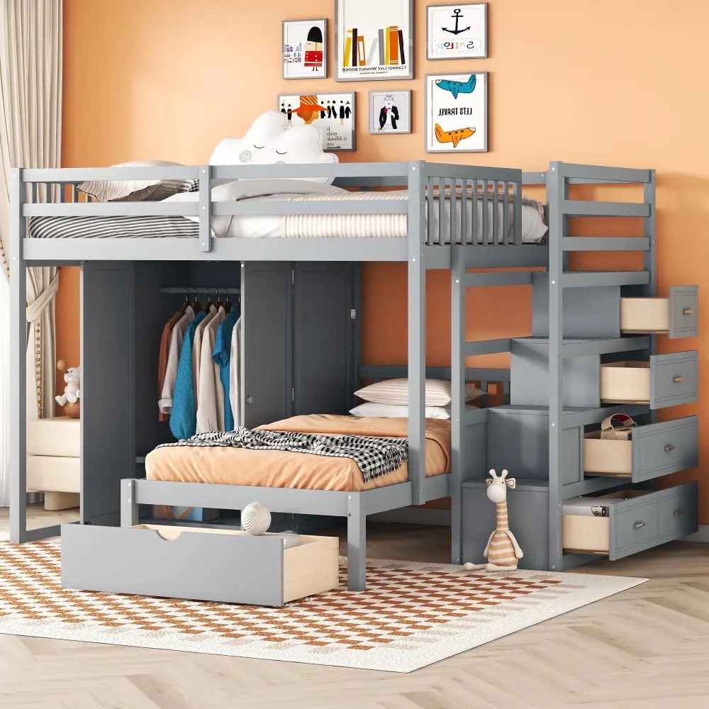 Dust Mite Bunk Bed Wardrobe, Drawers