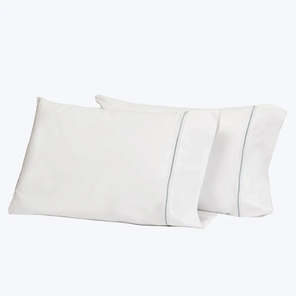 Gramercy Sheets & Pillowcases, White/Wilton Navy
